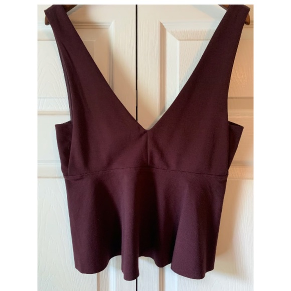 NWT Urban Outfitters Maroon / Wine Deep V Tank - Picture 4 of 8